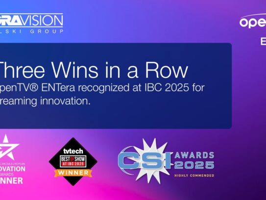 NAGRAVISION’s OpenTV® ENTera Wins Multiple Industry Awards